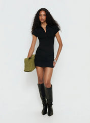 Venecia Corset Shirt Mini Dress Black
