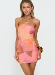 Dark Moon Strapless Mini Dress Multi