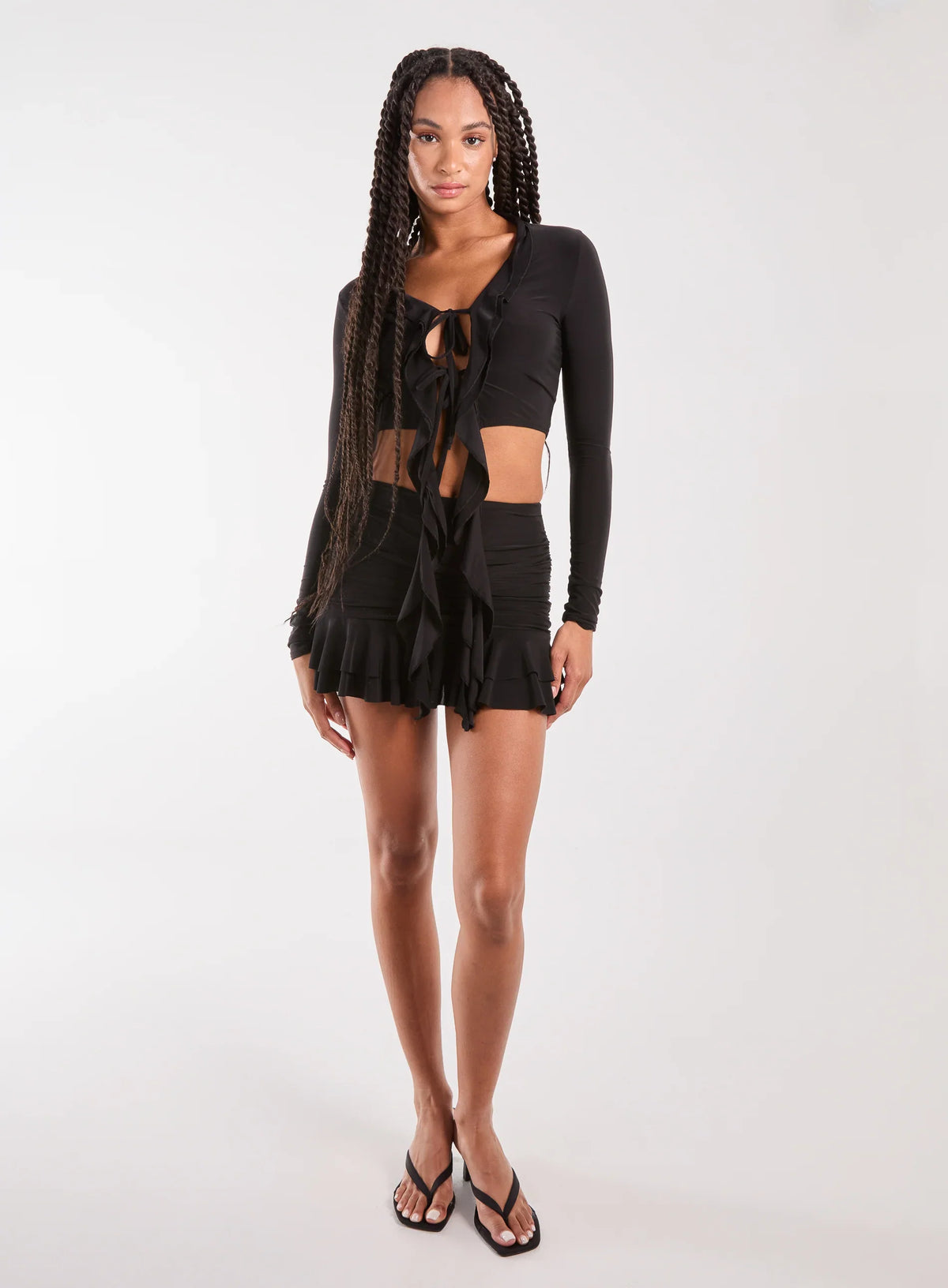 Ruffle Slinky Mini Skirt