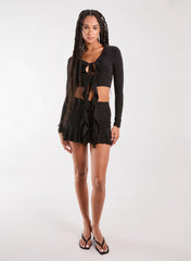 Ruffle Slinky Mini Skirt