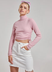 Ruched Crop Ribbed Top