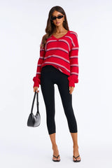 Mariah Long Sleeve Striped Pullover Sweater