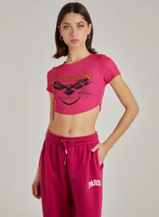Cropped Ribbed Band Tee