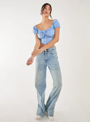 Bengaline Milkmaid Puff Sleeve Top