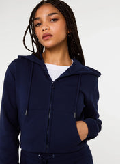 Zip Up Cropped Hoodie