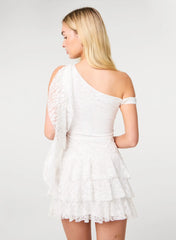 Ruffle Hem Lace Dress