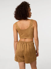 Bra Cup Suede Top