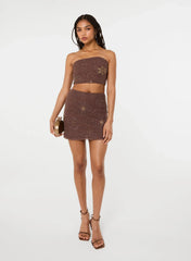 Sequin Embroidered Mini Skirt
