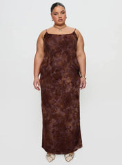 Knox Maxi Dress Chocolate Paisley Curve