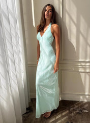 Isanna Halter Sequin Maxi Dress Jelly Mint