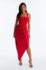 Kylee Embellished Draped Maxi Dress