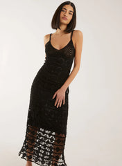 Crochet Geo Pattern Maxi Dress