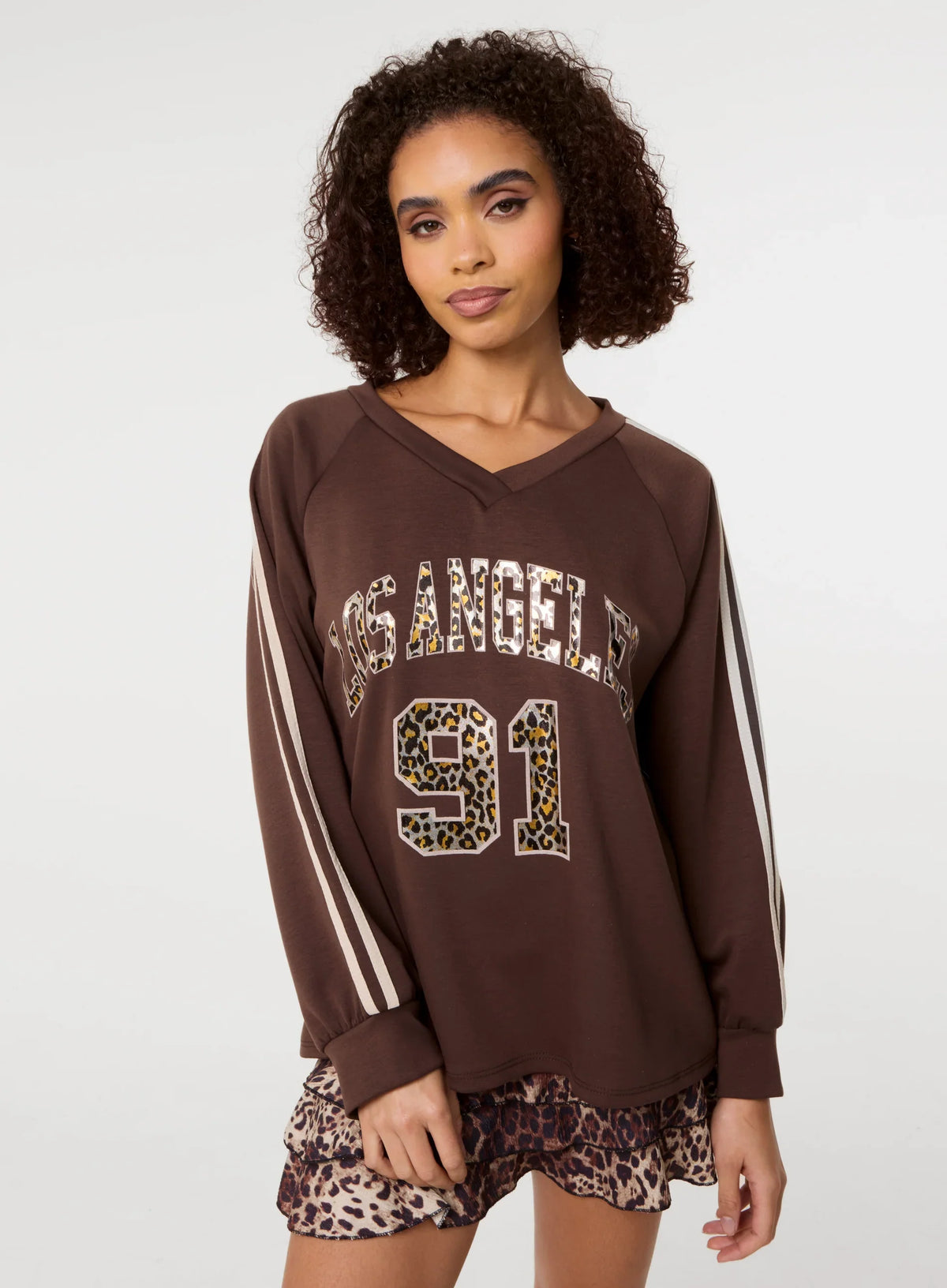 Metallic Leopard Long Sleeve Sports Jersey
