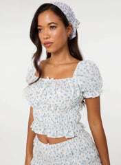Ditsy Print Milkmaid Top