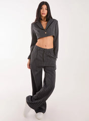 Pinstripe Cropped Blazer