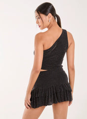 One Shoulder Ruched Top