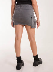 Oversized Pocket Cargo Mini Skirt