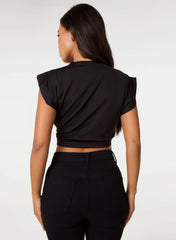 Stone Buckle Slinky Crop Top