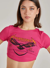 Cropped Ribbed Band Tee