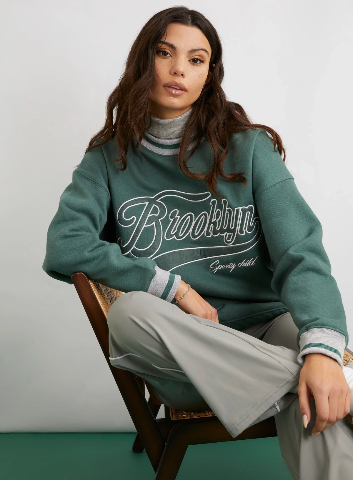 Brooklyn Slogan Varsity Sweatshirt