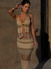 NATASHA MAXI SKIRT NEUTRAL