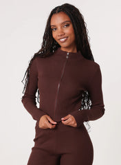 Zip Up Ribbed Set