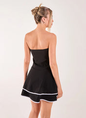 Bandeau Contrast Binding Mini Dress