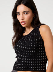 Diamante Ribbed Vest