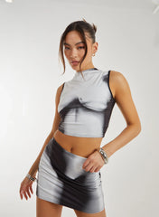 Graphic Silhouette Mini Skirt