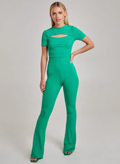 Ribbed Flare Trousers