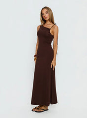 Lorinna Tie Shoulder Maxi Dress Brown