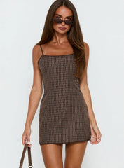 Voyage Mini Dress Chocolate Plaid