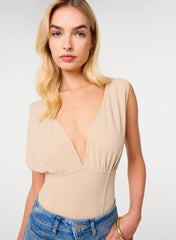Plunge Neck Seamed Bodysuit