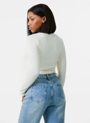 Brushed Rib Bow Top