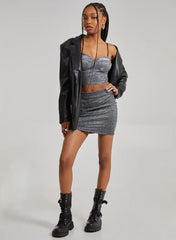 Glitter Mini Skirt