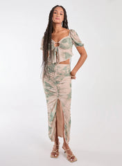 Tie Dye Puff Sleeve Butterfly Top