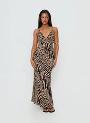 Cherilynn V Neck Maxi Dress Zebra