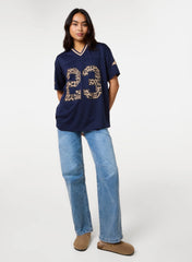 Leopard Detail Sports Jersey