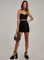 Diamante Embellished Mini Skirt