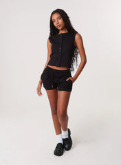 Ribbed Sleeveless Short Set