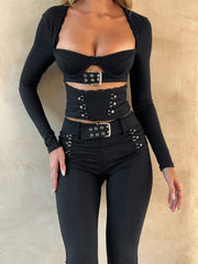 Clement Long Sleeve Top Black