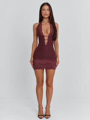 INDIA MINI DRESS DARK MAUVE
