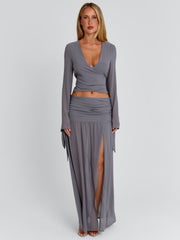 Livvie Maxi Skirt Grey