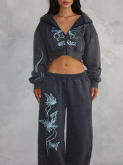 Nya Cropped Hoodie Vintage Navy
