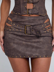Rodeo Mini Skirt Chocolate