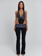Virelle Jumpsuit Black Polka Dot
