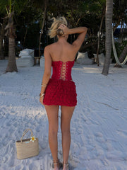 Zofia Mini Skirt Red