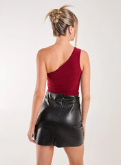 Asymmetric Side Ruched Top