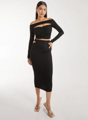 Ripple Letterbox Long Sleeve Top