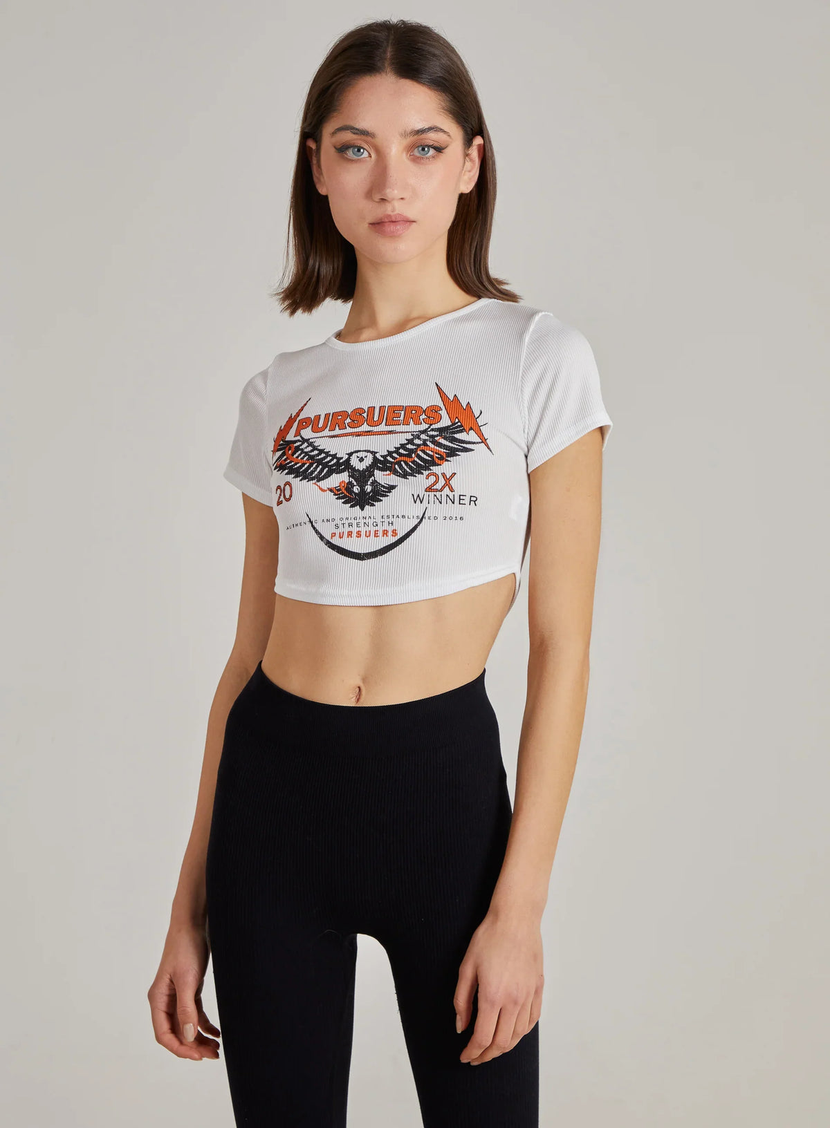 Cropped Ribbed Band Tee